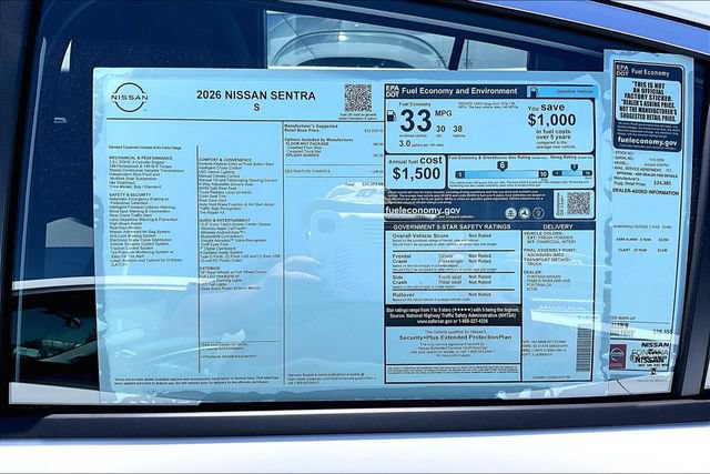 New 2026 Nissan Sentra S w/ Floor Mat Package FWD image 9