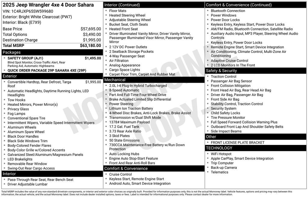 Used 2025 Jeep Wrangler Unlimited Sahara w/ Safety Group image 3