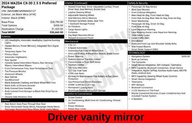 Used 2024 MAZDA CX-30 AWD 2.5 S w/ Preferred Package image 62