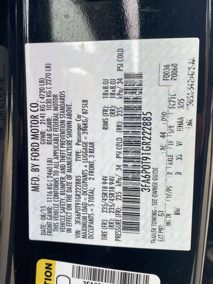 Used 2016 Ford Fusion SE w/ Equipment Group 202A AWD/4WD image 16