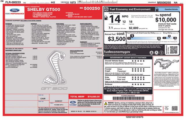 Certified 2021 Ford Mustang Shelby GT500 w/ Technology Package image 24