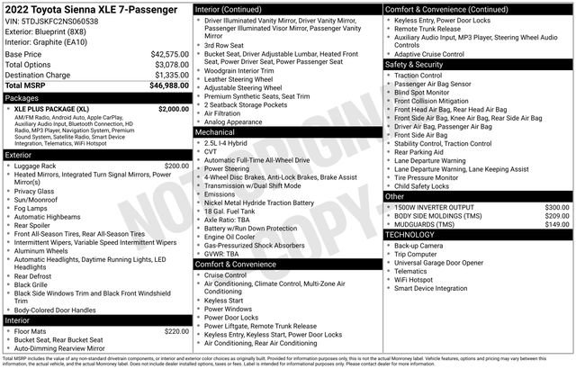 Used 2022 Toyota Sienna XLE w/ XLE Plus Package image 5