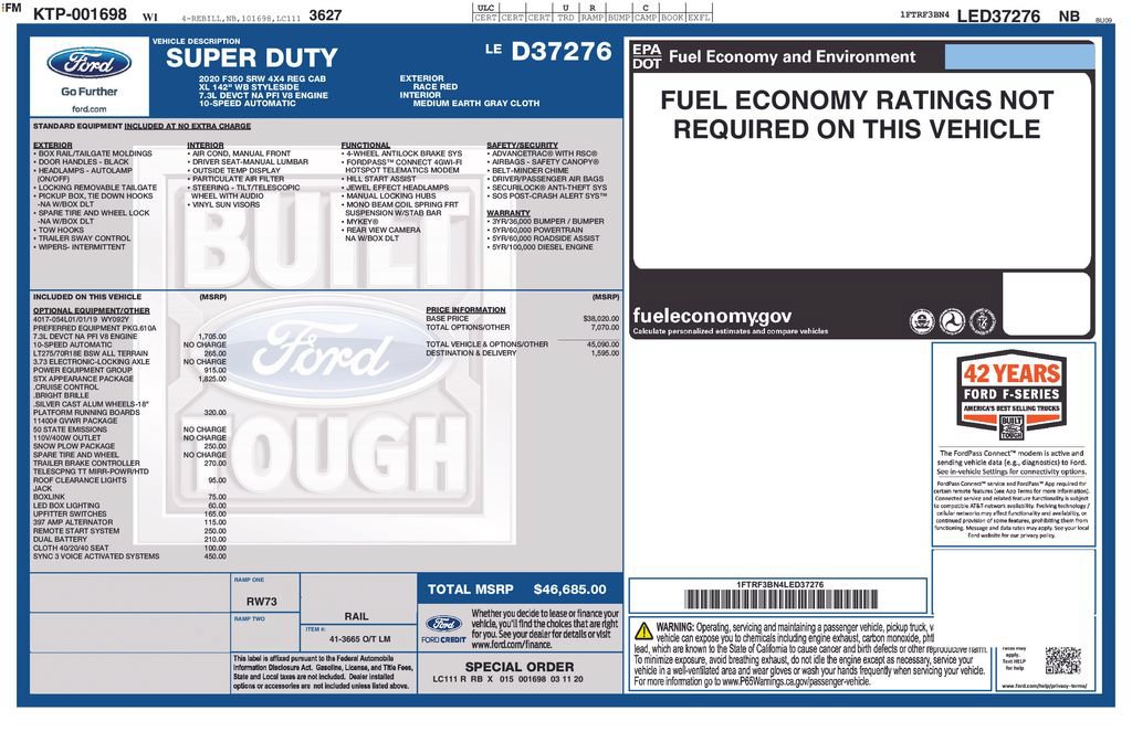 Used 2020 Ford F350 XL w/ STX Appearance Package AWD/4WD image 10