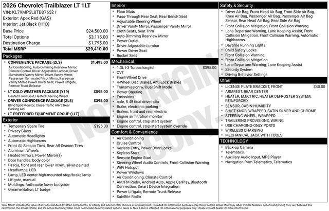 New 2026 Chevrolet TrailBlazer LT w/ Convenience Package image 4