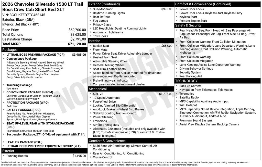 New 2026 Chevrolet Silverado 1500 LT Trail Boss w/ LT Trail Boss Premium Package AWD/4WD image 8