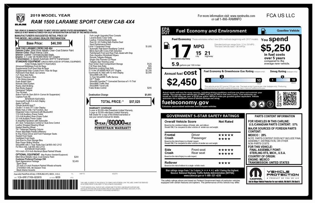 Used 2019 RAM 1500 Laramie w/ Sport Appearance Package image 2