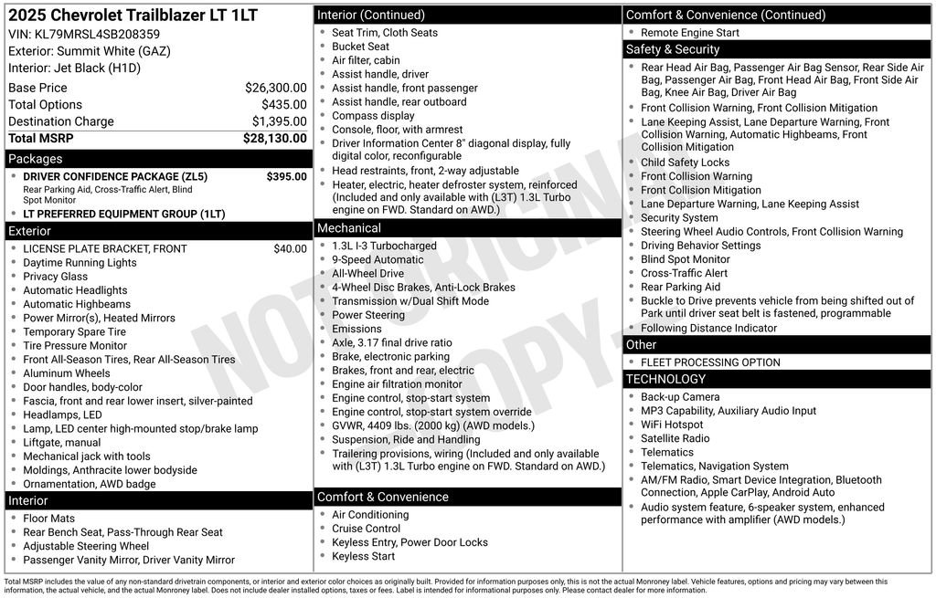 Used 2025 Chevrolet TrailBlazer LT w/ Driver Confidence Package AWD/4WD image 32
