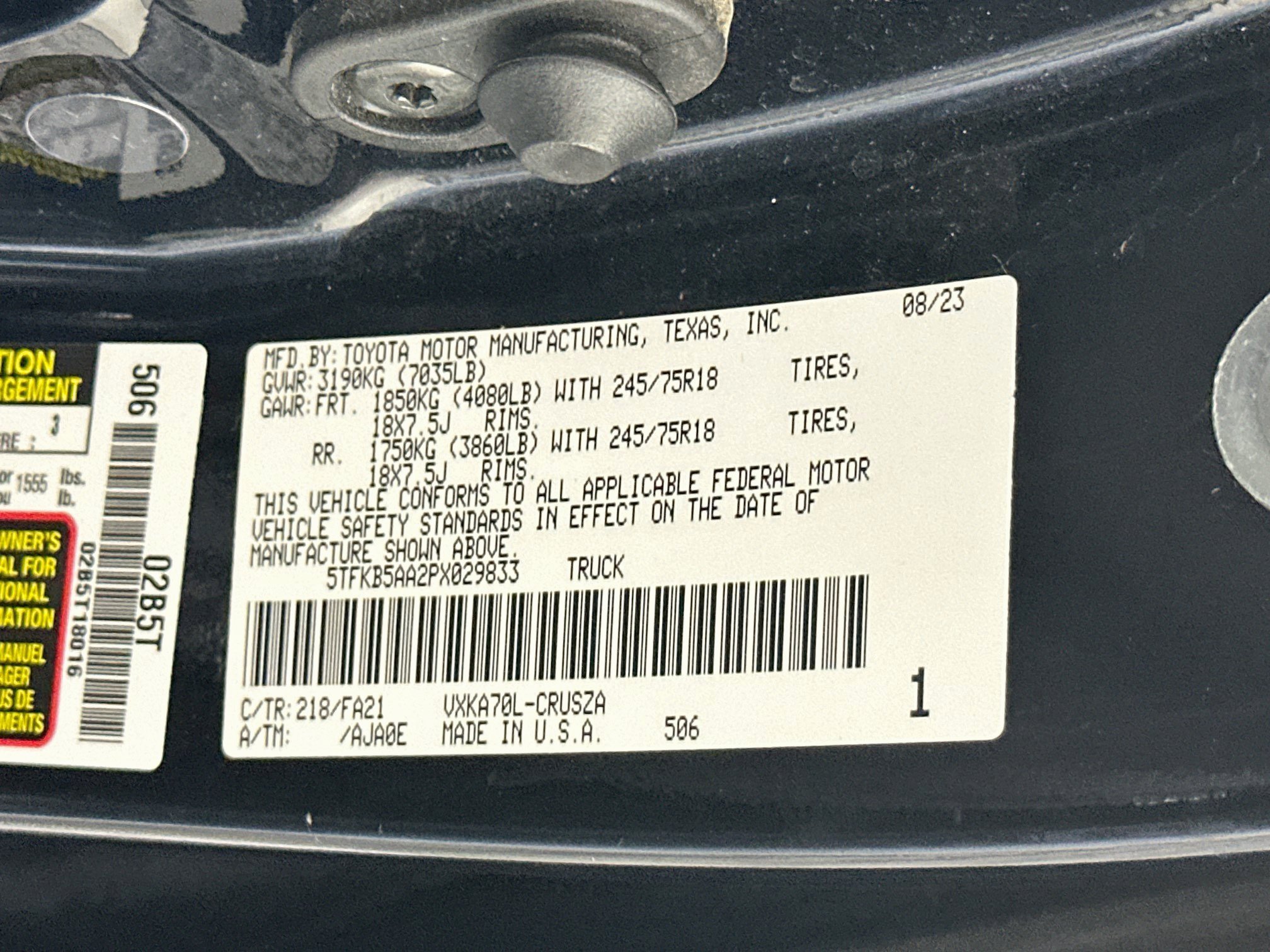 Used 2023 Toyota Tundra SR w/ SR Tow Package RWD image 12
