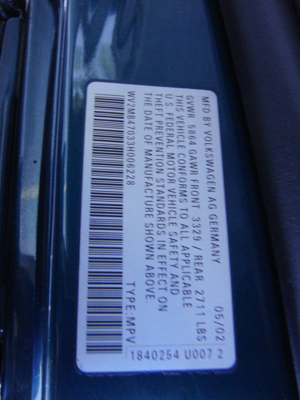 Used 2003 Volkswagen Eurovan MV FWD image 21