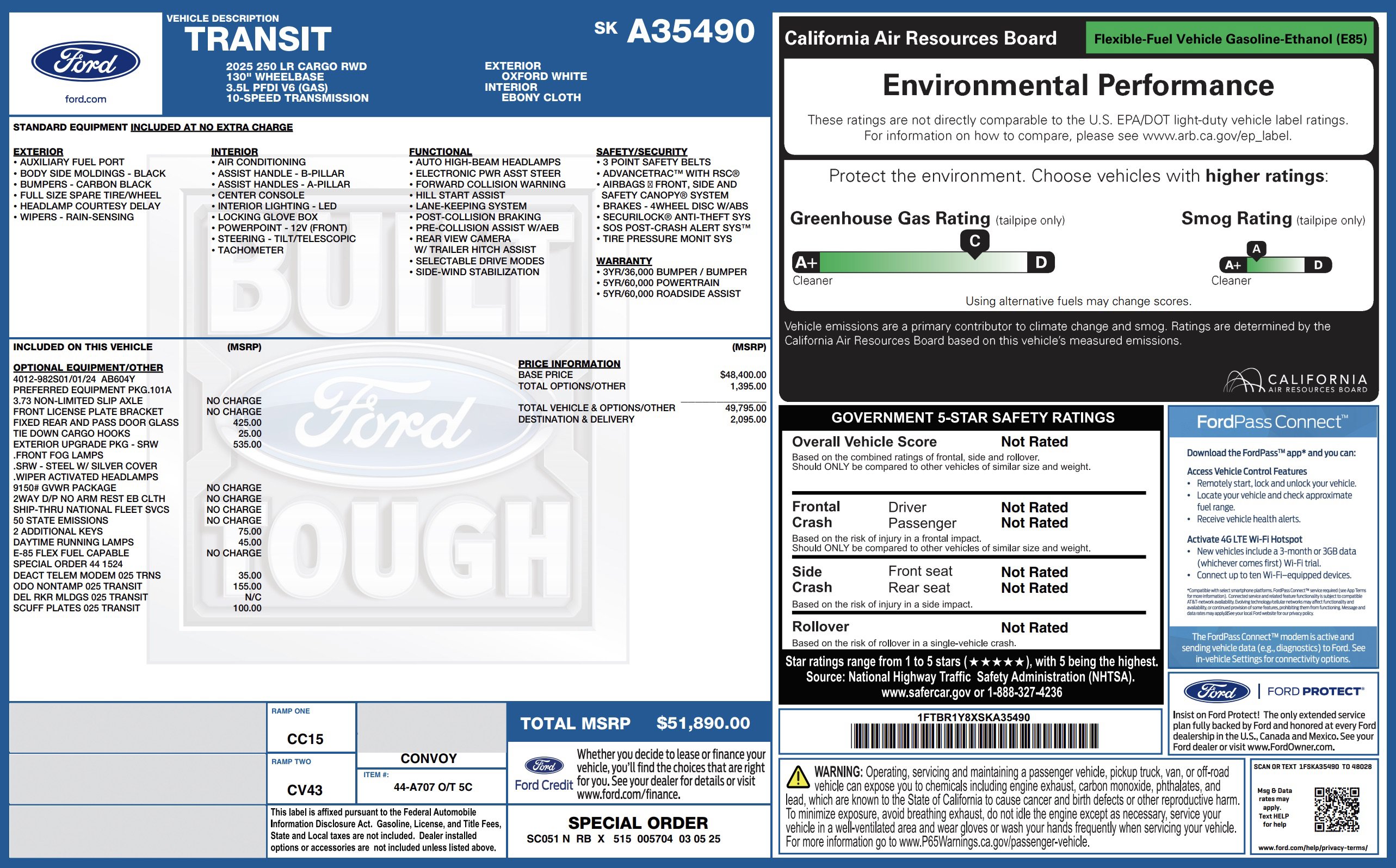 Used 2025 Ford Transit 250 Low Roof w/ Exterior Upgrade Package RWD image 5