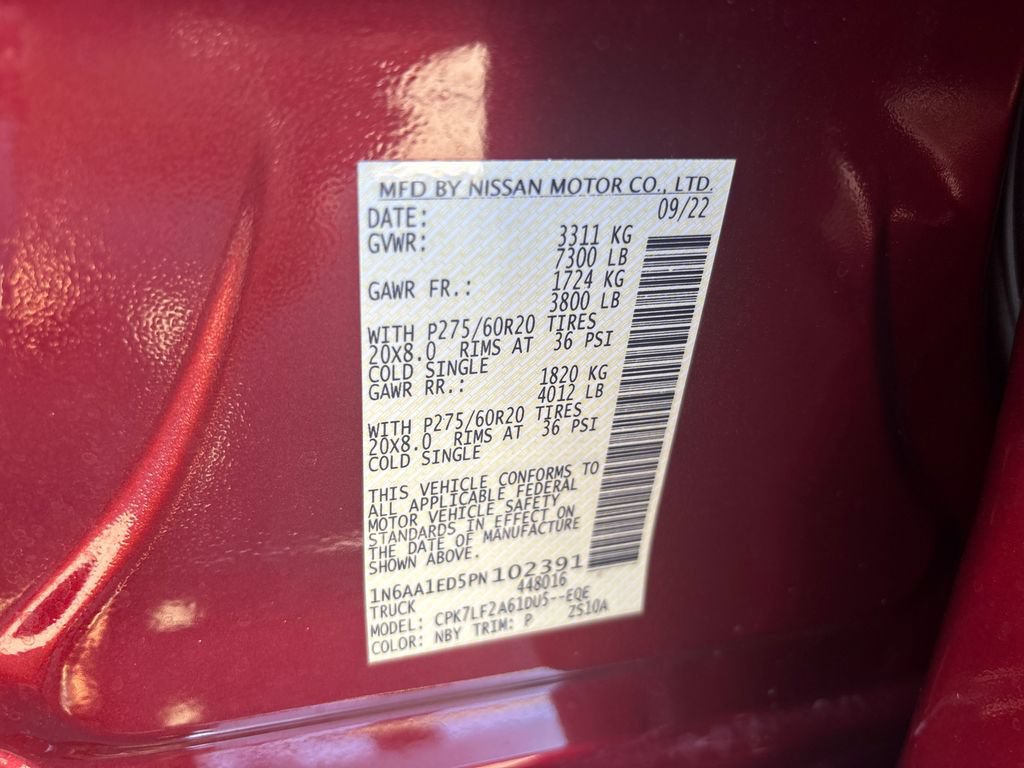 Used 2023 Nissan Titan Platinum Reserve w/ Moonroof Package AWD/4WD image 18
