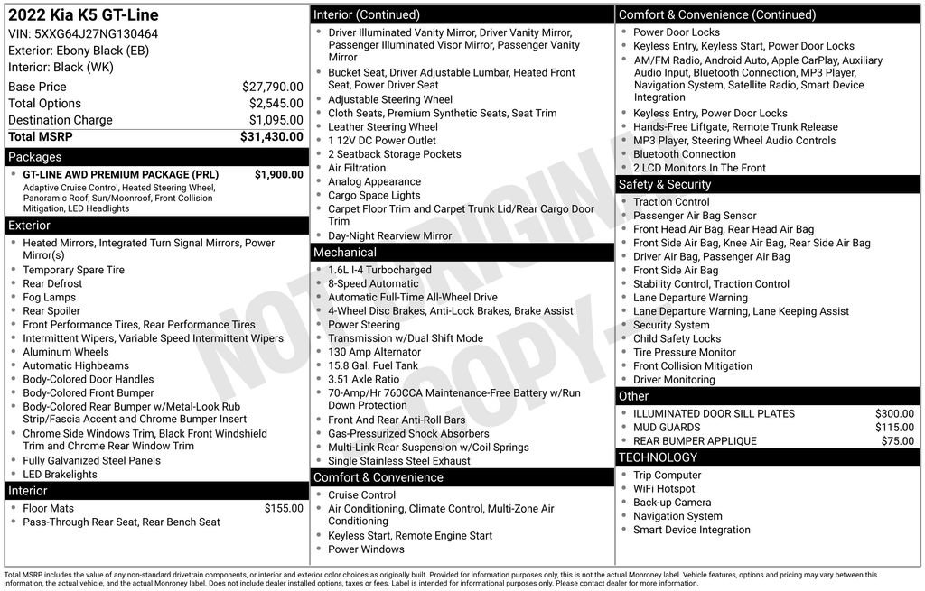 Certified 2022 Kia K5 GT-Line w/ GT-Line Awd Premium Package image 42
