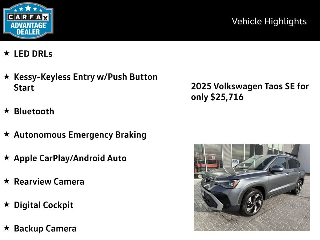 Certified 2025 Volkswagen Taos SE image 4