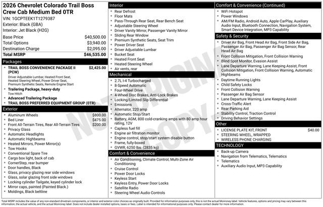 New 2026 Chevrolet Colorado Trail Boss AWD/4WD image 24