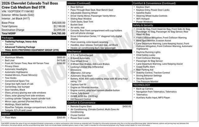 New 2026 Chevrolet Colorado Trail Boss AWD/4WD image 28