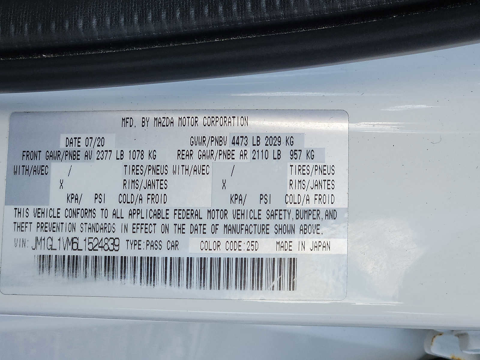 Used 2020 MAZDA MAZDA6 Touring image 28