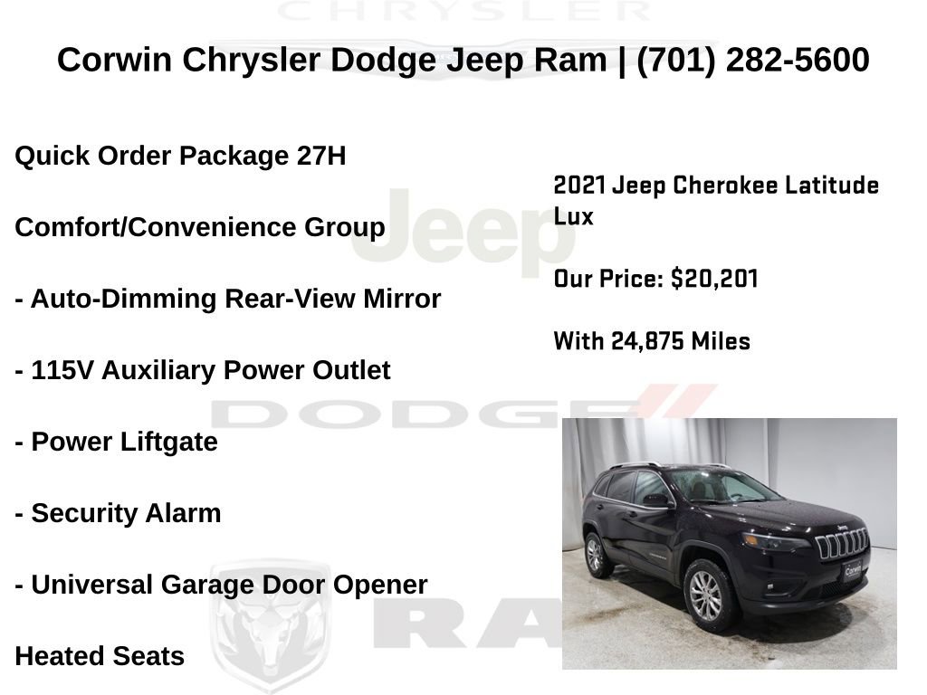 Certified 2021 Jeep Cherokee Latitude Lux w/ Comfort/Convenience Group image 7
