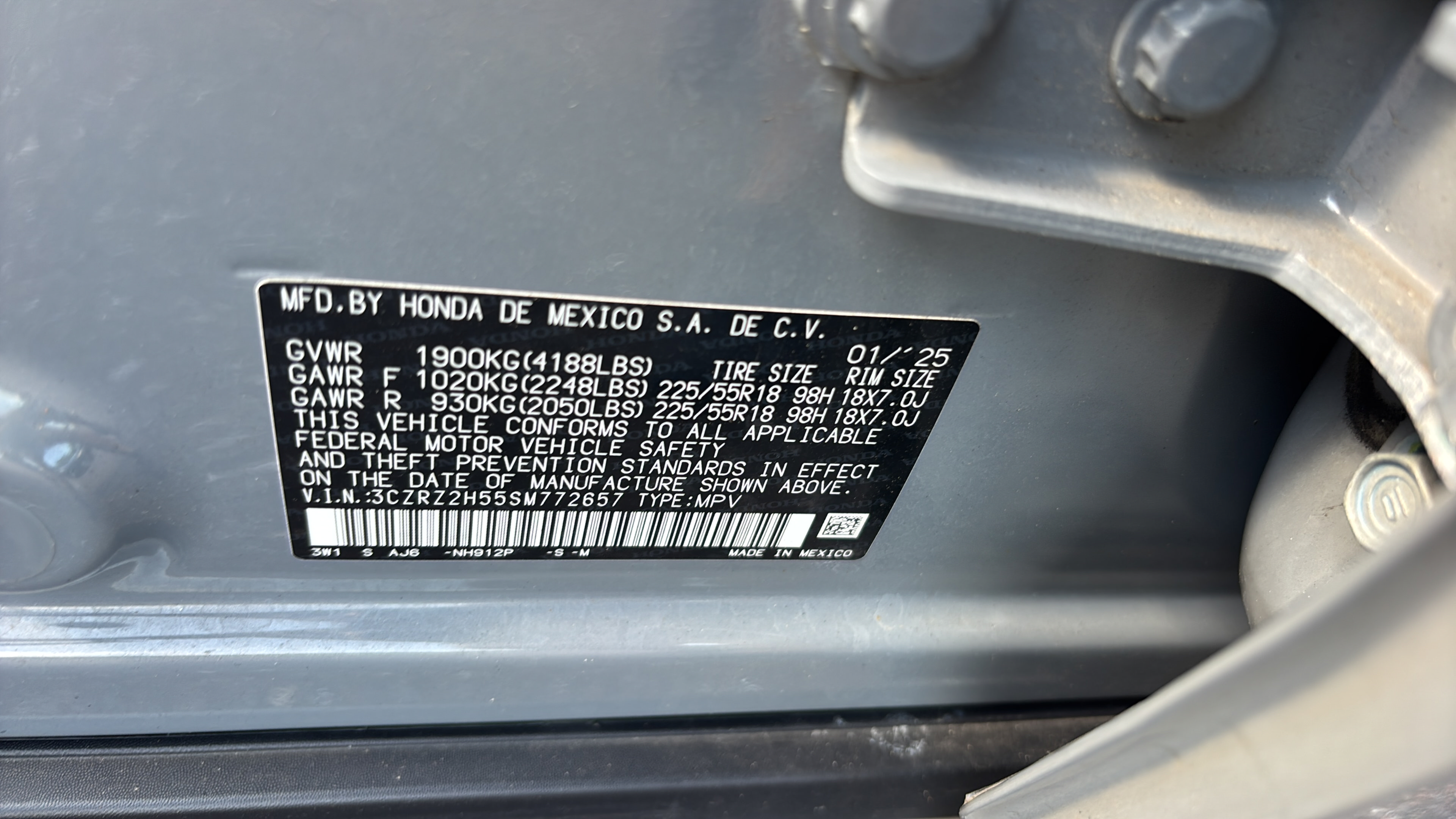 Certified 2025 Honda HR-V Sport image 20