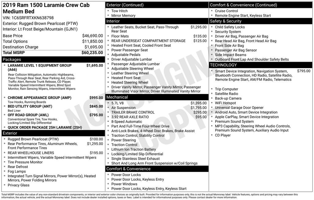 Used 2019 RAM 1500 Laramie AWD/4WD image 38