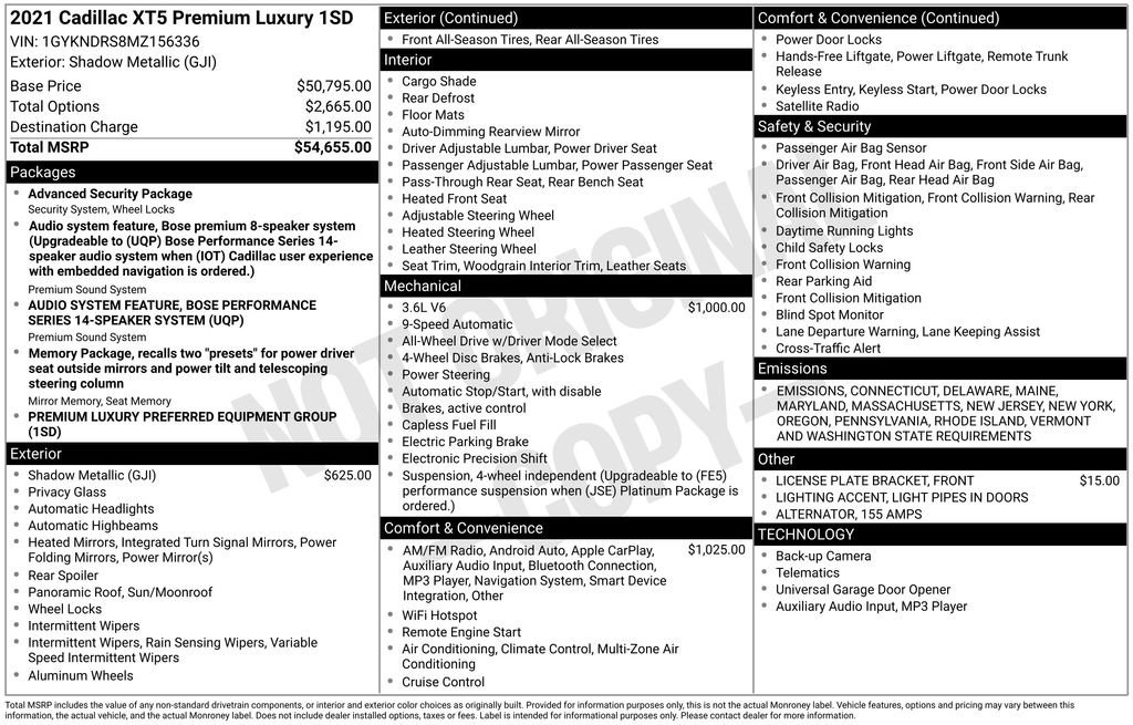 Used 2021 Cadillac XT5 Premium Luxury image 31