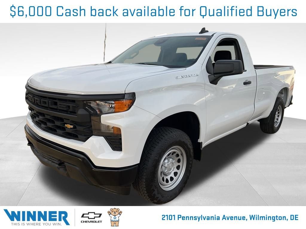 New 2025 Chevrolet Silverado 1500 W/T w/ Snow Plow Prep Package