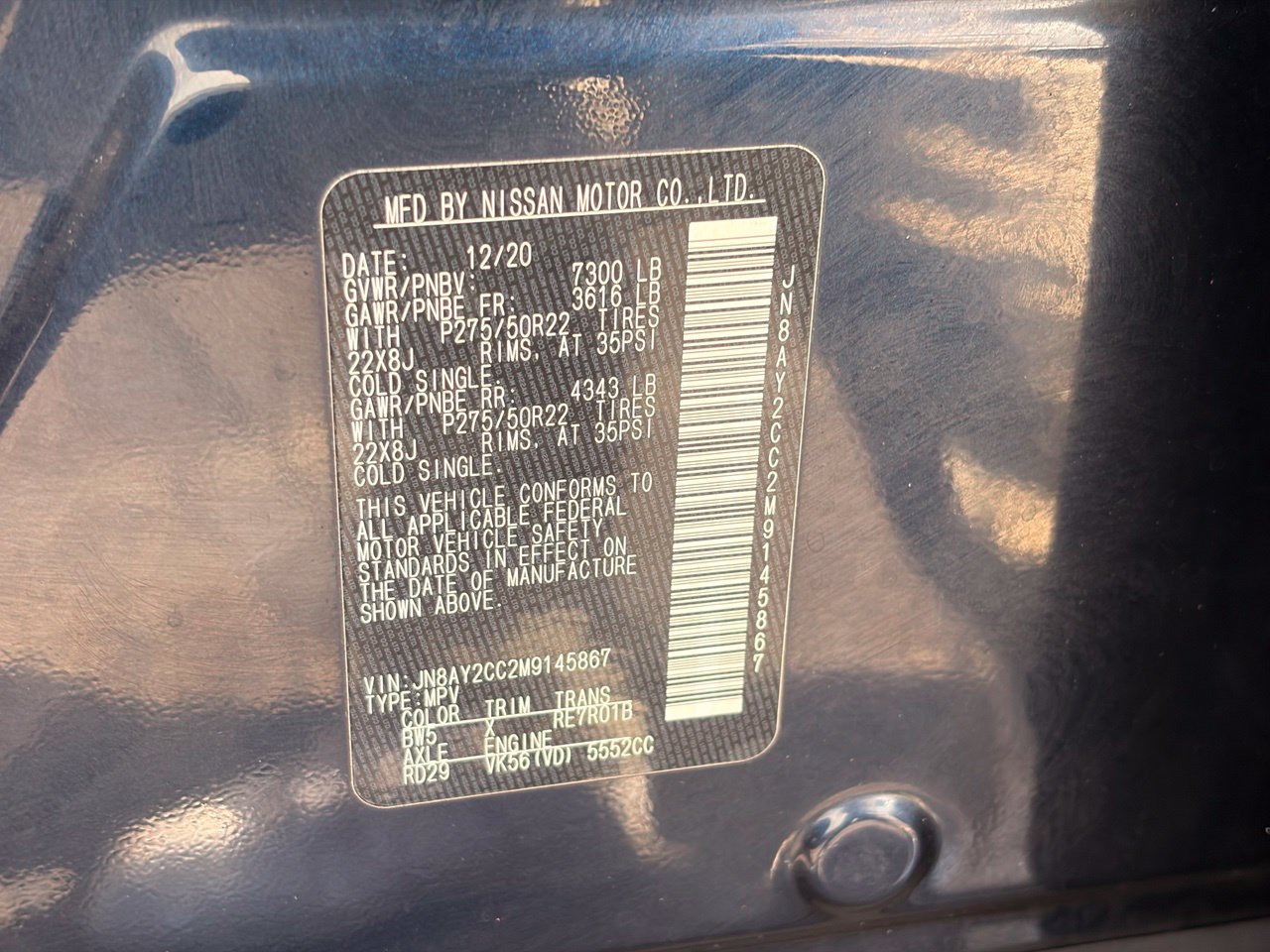Certified 2021 Nissan Armada Platinum RWD image 10