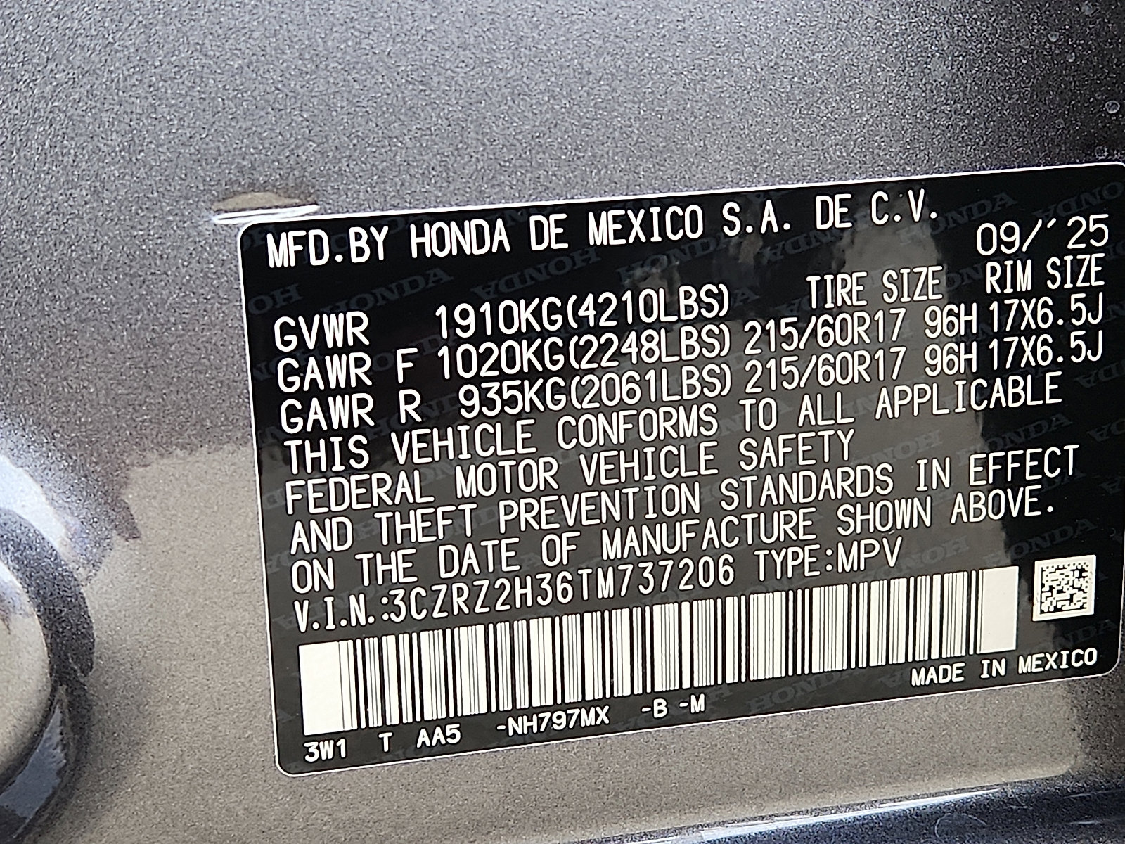 Certified 2026 Honda HR-V LX image 26