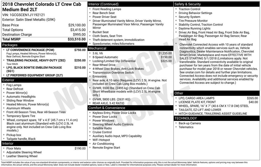 Used 2018 Chevrolet Colorado LT w/ LT Convenience Package image 10