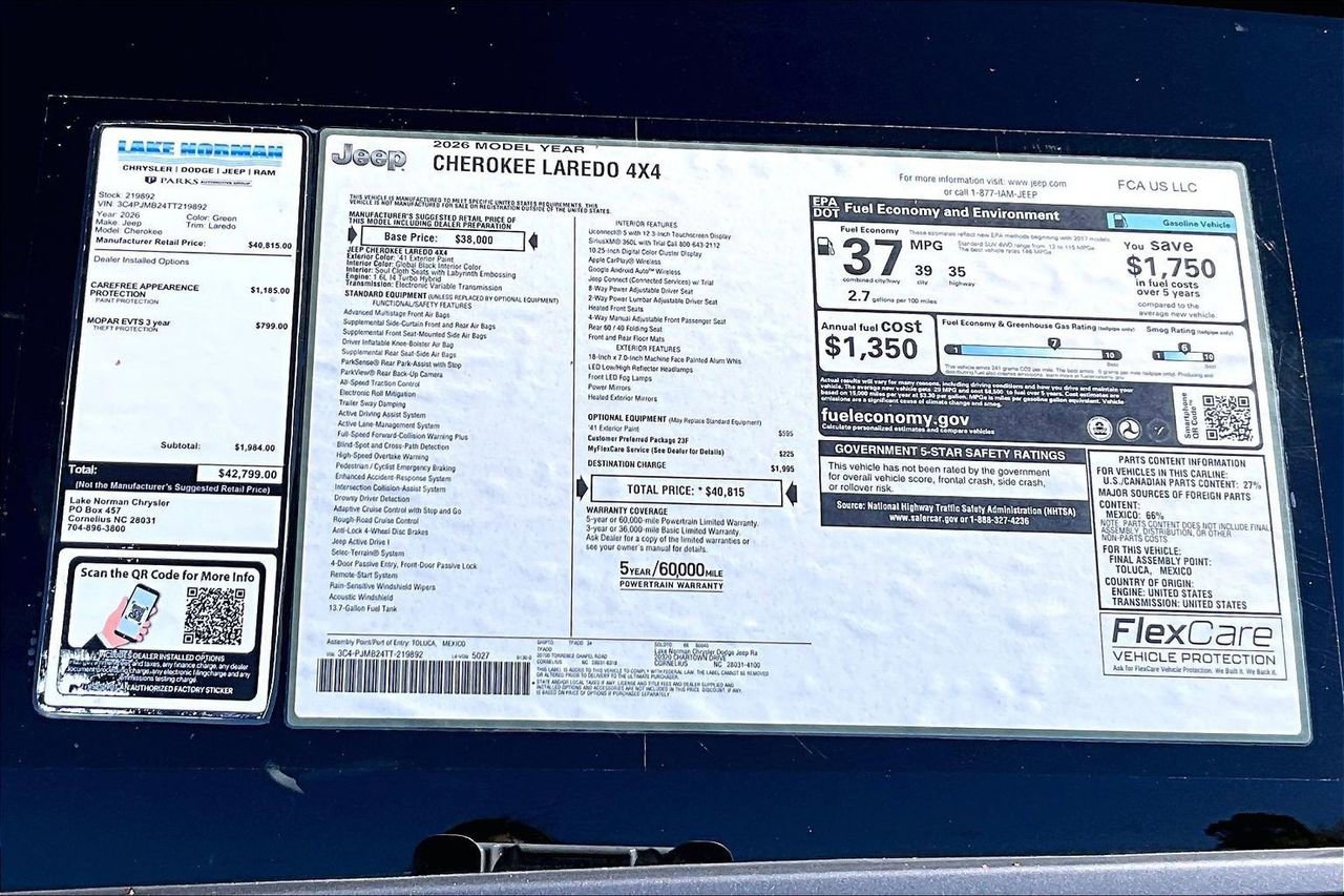 New 2026 Jeep Cherokee Laredo image 36