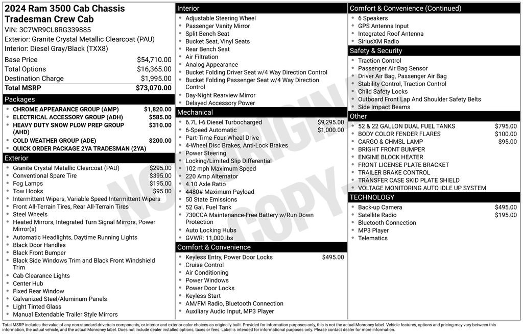 New 2024 RAM 3500 Tradesman w/ Chrome Appearance Group AWD/4WD image 21
