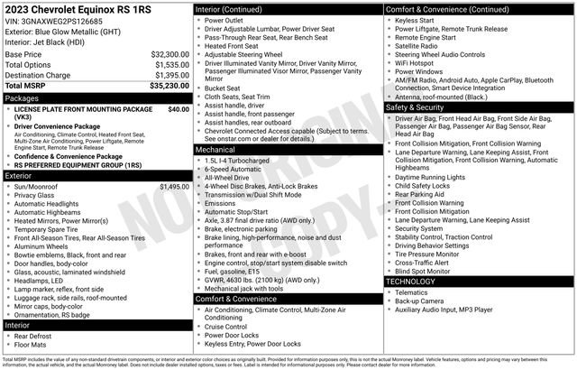 Used 2023 Chevrolet Equinox RS AWD/4WD image 34