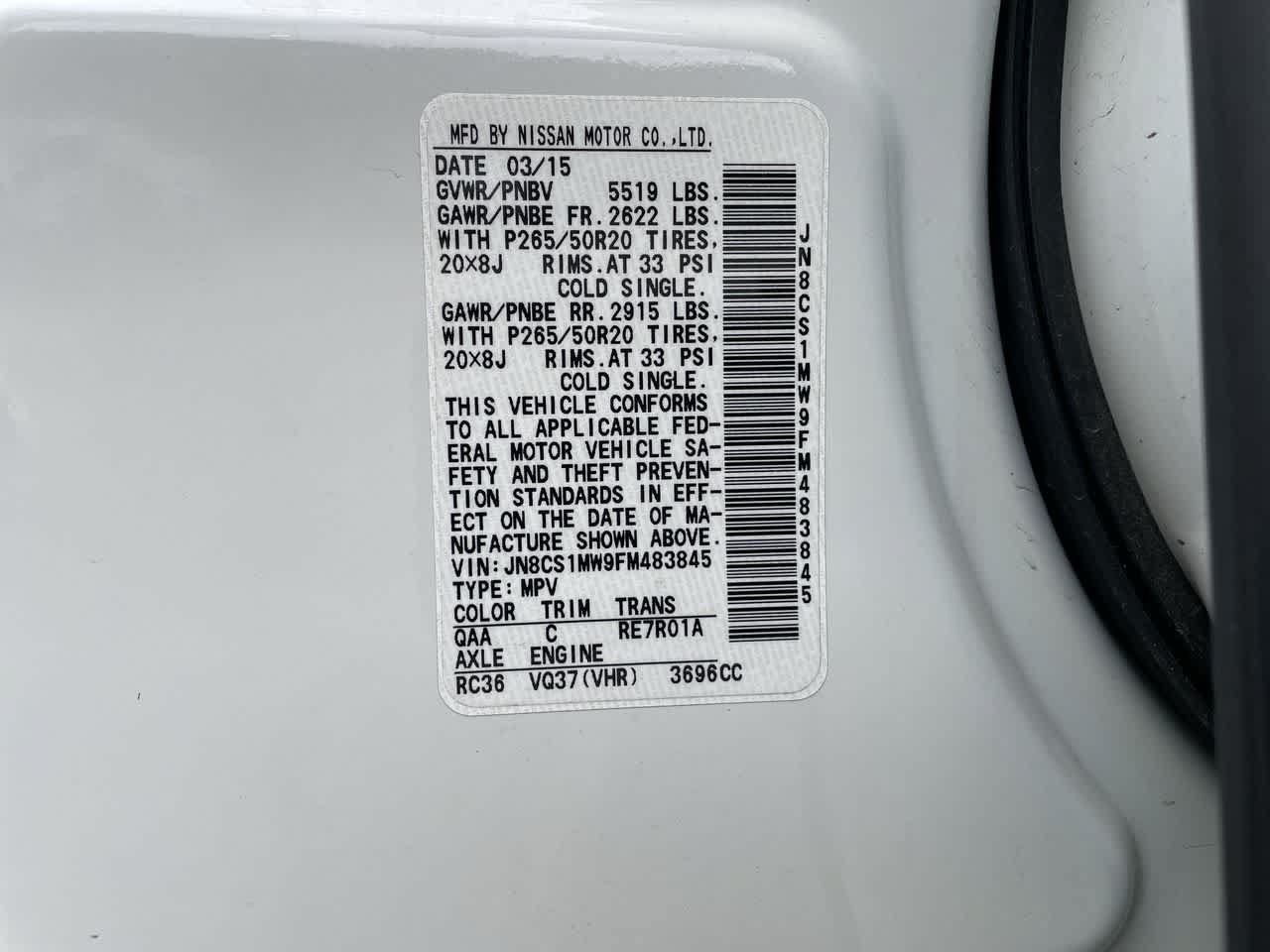 Used 2015 INFINITI QX70 AWD w/ Premium Package image 39