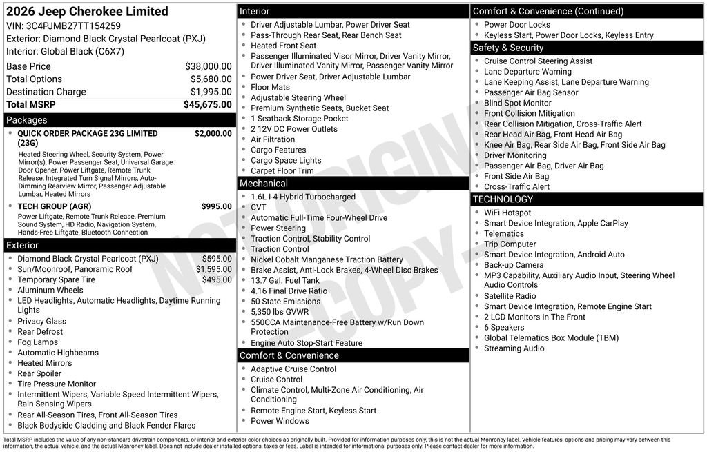 New 2026 Jeep Cherokee Limited AWD/4WD image 6