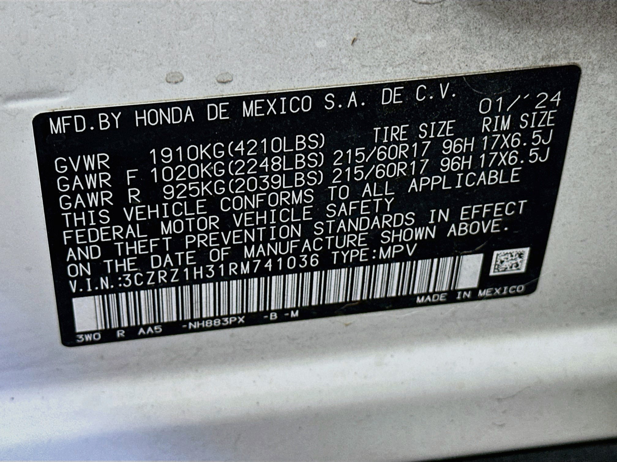Used 2024 Honda HR-V LX image 12