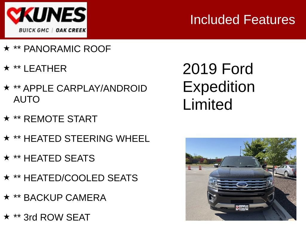 Used 2019 Ford Expedition Limited w/ Equipment Group 301A AWD/4WD image 2