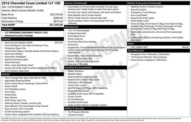 Used 2016 Chevrolet Cruze LT FWD image 22