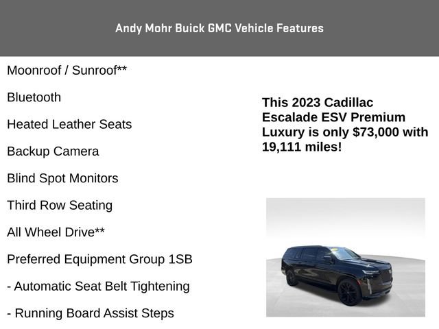 Used 2023 Cadillac Escalade ESV Premium Luxury AWD/4WD image 4