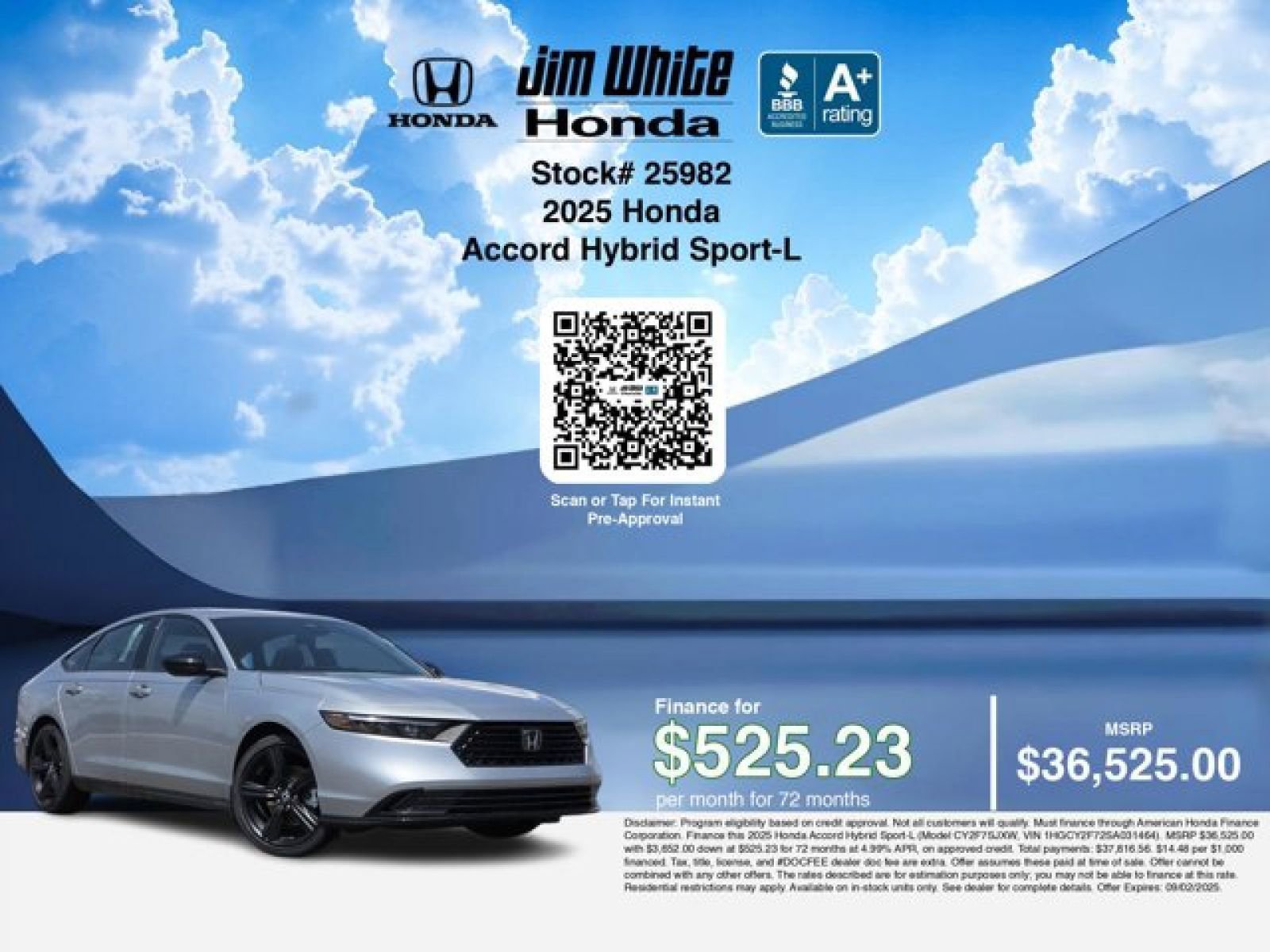 Certified 2025 Honda Accord Sport image 9