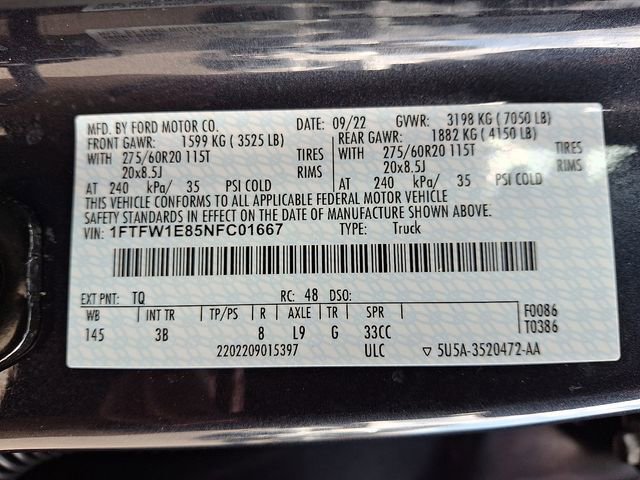 Used 2022 Ford F150 Platinum w/ Equipment Group 701A High image 28