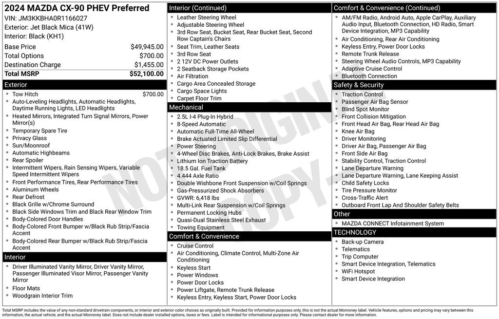 New 2024 MAZDA CX-90 Plug-In Hybrid w/ Preferred image 6