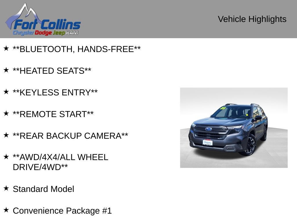 Used 2025 Subaru Forester w/ Convenience Package #1 AWD/4WD image 4