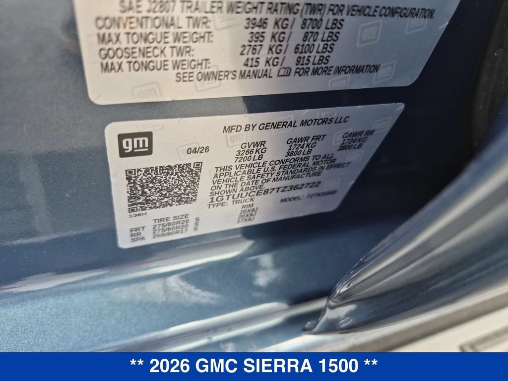 New 2026 GMC Sierra 1500 Elevation w/ LPO, Elevation Black Package AWD/4WD image 31