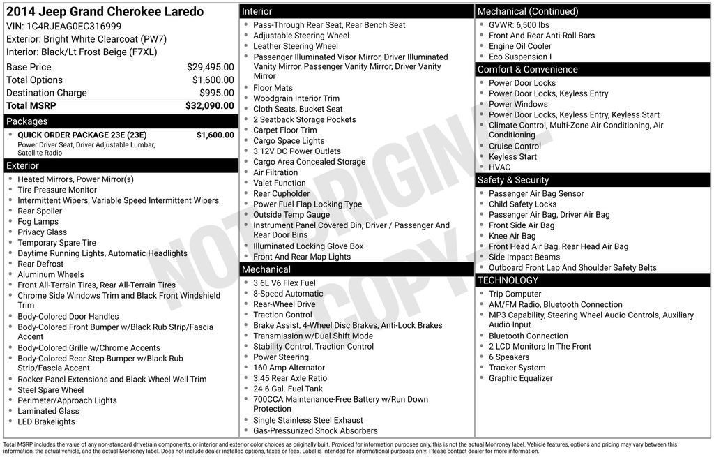 Used 2014 Jeep Grand Cherokee Laredo w/ Quick Order Package 23E RWD image 5