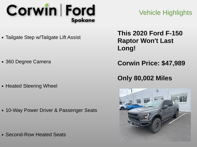 Used 2020 Ford F150 Raptor w/ Equipment Group 802A Luxury AWD/4WD image 12