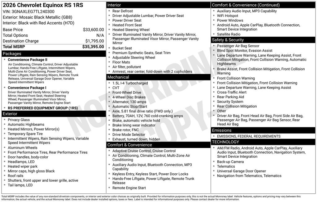 New 2026 Chevrolet Equinox RS image 30