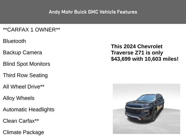 Used 2024 Chevrolet Traverse Z71 w/ Enhanced Driving Package AWD/4WD image 4