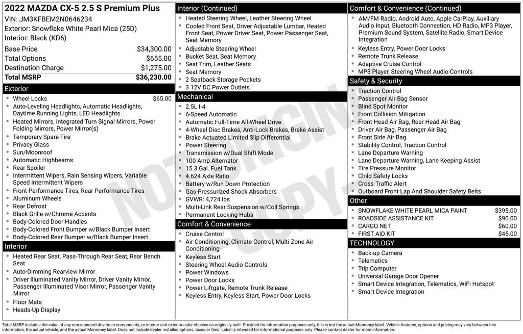 Used 2022 MAZDA CX-5 AWD 2.5 S w/ Premium Plus Pkg image 2