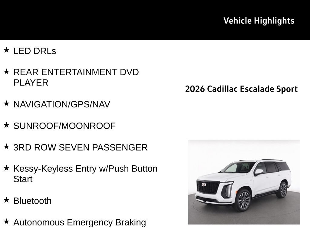 Used 2026 Cadillac Escalade Sport w/ Touring Package AWD/4WD image 31