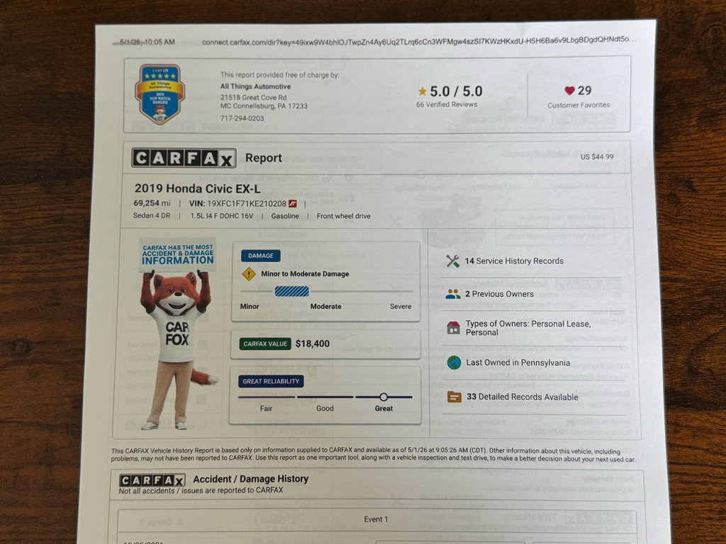 Used 2019 Honda Civic EX-L image 34