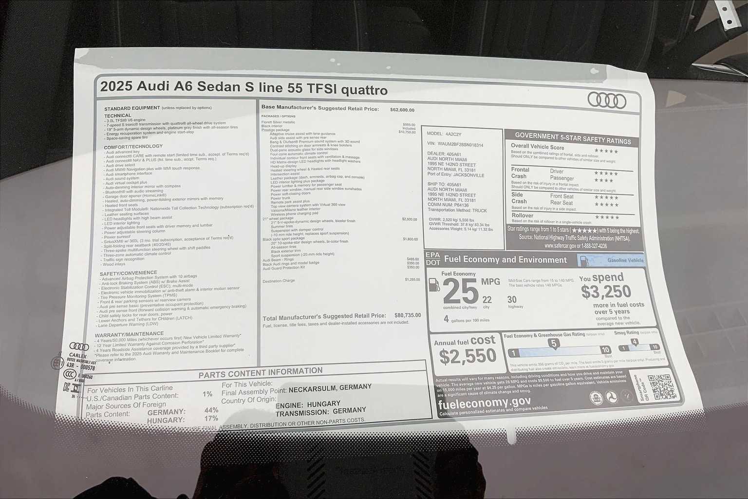 New 2025 Audi A6 3.0T Prestige w/ Prestige Package image 19